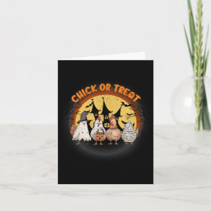 Carte Poulets d'Halloween Squelette Chick Ou Treat Éffra
