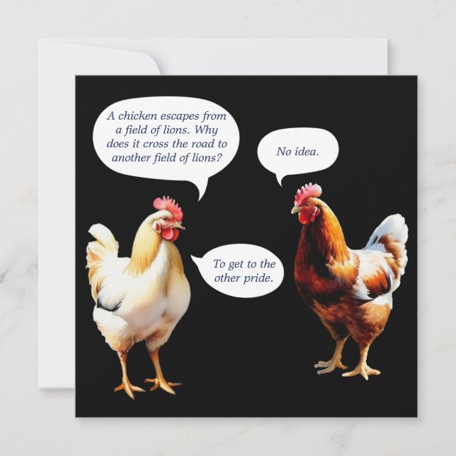 Carte Poulets Humour Drôle Poules Plaisanterie Nouveauté (Devant)