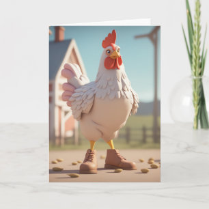 Carte Poulets portant des bottes