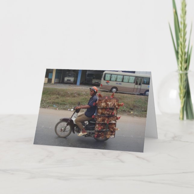 Carte Poulets sur le Motocyclette-Vietnam (Devant)