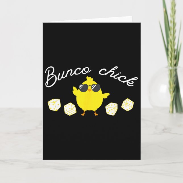 Carte Poulette Bunco Pâques Printemps Bunco Dés  (Devant)