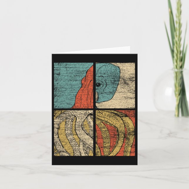 Carte Poulpe en calmar Pop Art  (Devant)