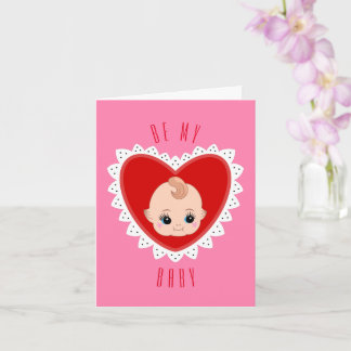 Carte Poupée bébé rétro vintage de la Saint-Valentin
