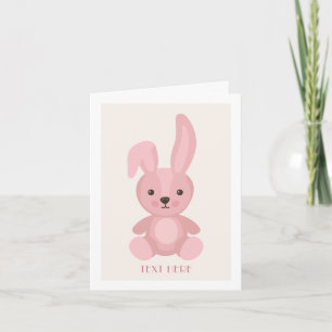 Carte Poupée de lapin rose