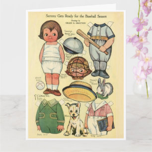 Carte Poupée en papier de baseball ⚾ Dolly Dingle reprod