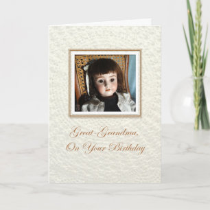 Carte Poupée Frances Anniversaire de l'Arrière-Grand-Mèr