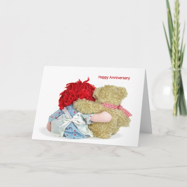 Carte Poupée romantique et ours (Devant)