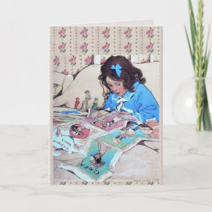 Carte Poupées en papier de Jessie Wilcox Smith Floral