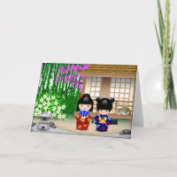 Poupées et salon de thé de Kokeshi