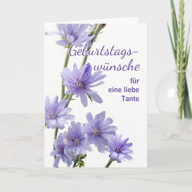 Carte Pour Anniversaire Allemand Tante avec Fleurs chico (Devant)