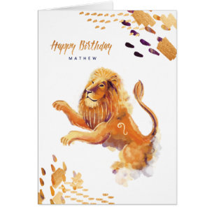 Carte pour aquarelle d'art de zodiaque de Lion