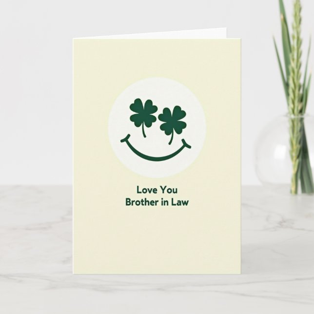 Carte pour beau-frère avec sourire trèfle (Devant)