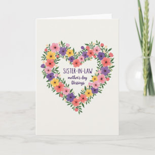 Carte pour belle-sœur florale