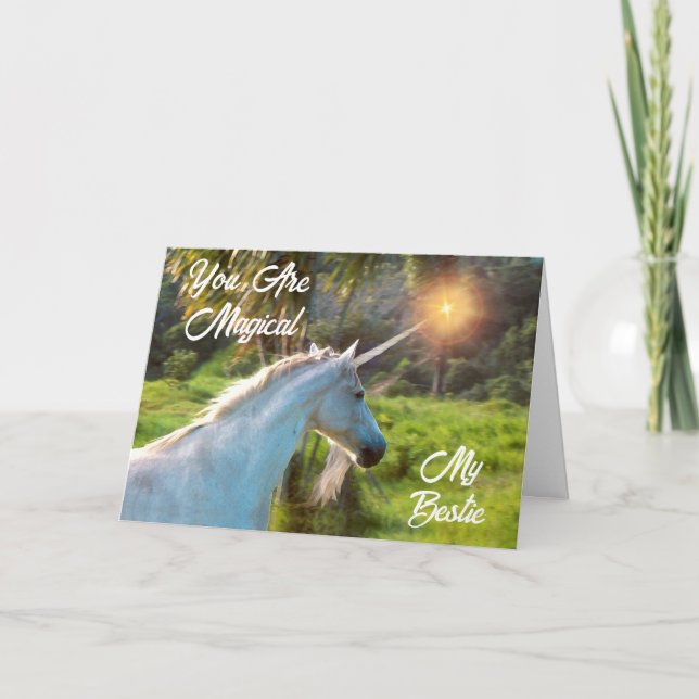 Carte Pour Bestie Magique Day avec Unicorn (Devant)