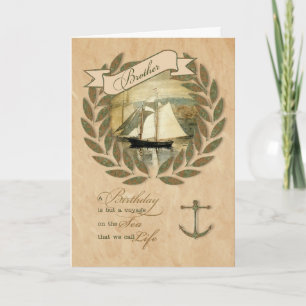 Carte pour Brother Sailing Seas Thème Anniversaire