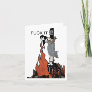 Carte Pour ça drôle - Sorcière brûle dans les flammes Fi