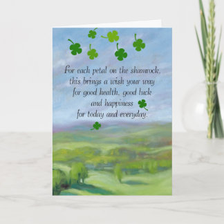 Carte Pour chaque pétale sur le shamrock...Une bénédicti