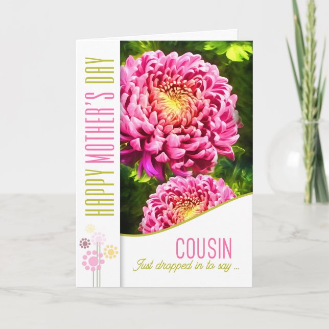 Carte pour Cousin lors de la Fête des Mères Jardin rose  (Devant)