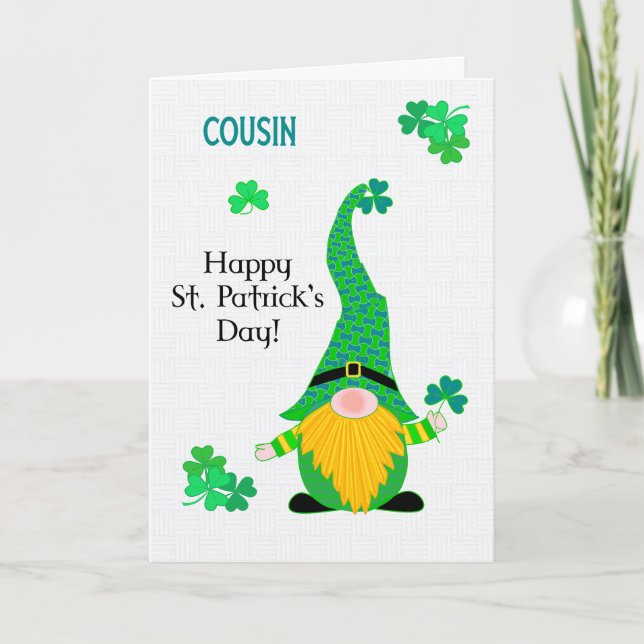 Carte Pour Cousin St Patrick's Fun Leprechaun Card (Devant)