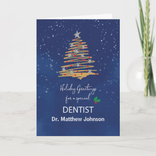 Carte Pour Dentist Christmas Tree Nom personnalisable