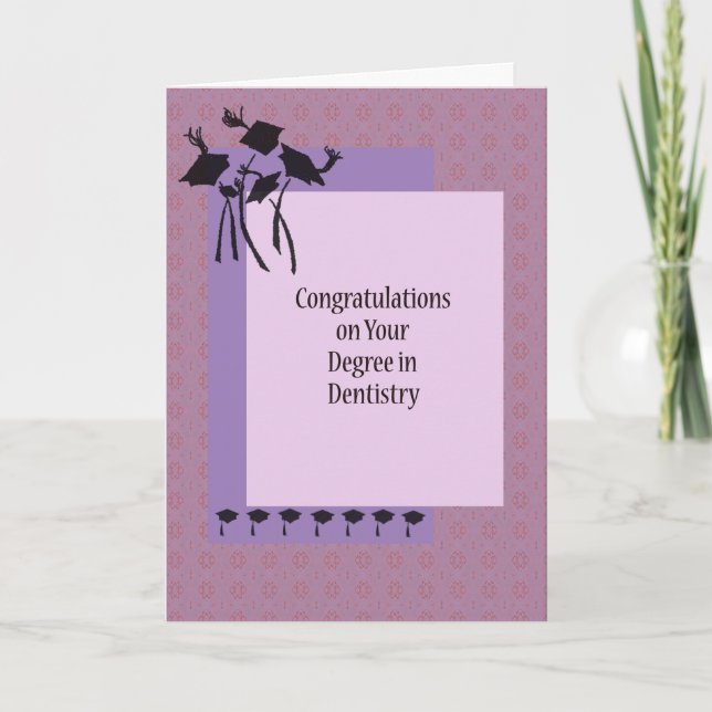 Carte pour diplôme en dentisterie avec diplôme. Bo (Devant)