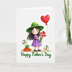 Carte pour enfants pour la fête des pères florale
