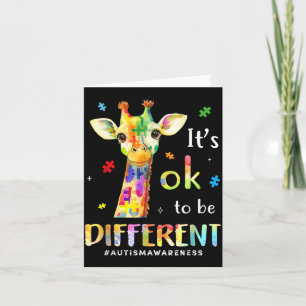 Carte Pour être différent Mignon Girafe Animal Autisme