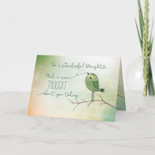 Carte Pour fille Bird sur Branche Nice Pensée de vous (Devant)