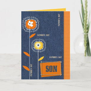 Carte Pour Fils en Fête des pères. Motif Denim