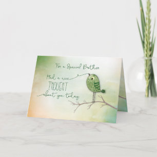 Carte Pour Frère Bird sur Branche Nice Pensée de vous