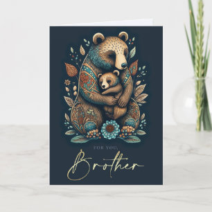 Carte Pour Frère sur Fête des pères mignonne ours Folk A