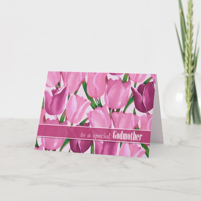 Carte Pour Godmère à la fête des Mères Tulipes Peinture (Devant)