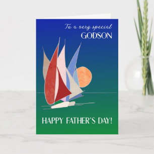 Carte Pour Godson sur Fête des pères Bateaux à voile au