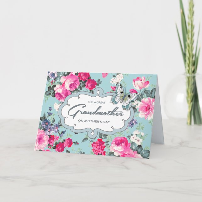 Carte Pour Grand-mère à l'occasion de la fête des mères. (Devant)