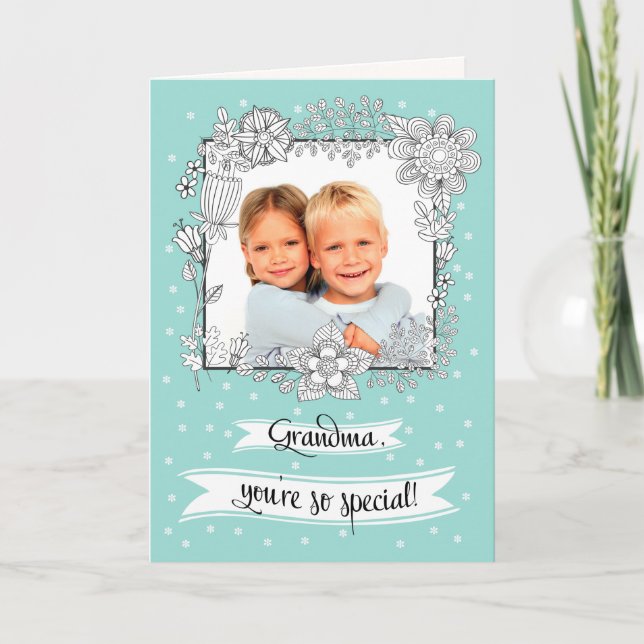 Carte Pour grand-mère, le jour de la fête des mères. Car (Devant)