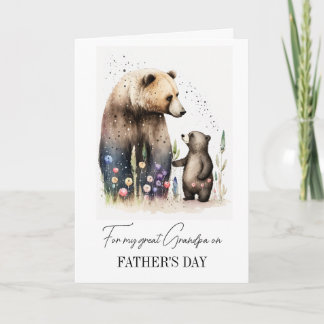 Carte Pour grand-père sur la Fête des pères. Ours aquare
