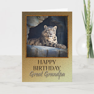 Carte Pour Grand-père un anniversaire avec un léopard de