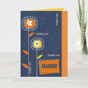 Carte Pour Grandson sur Fête des pères Denim Design