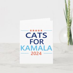 Carte Pour Kamala Harris 2024 Femme de chat sans enfants