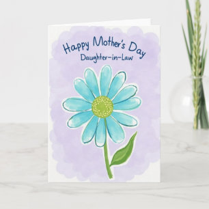 Carte pour la belle-fille à motif floral rayé