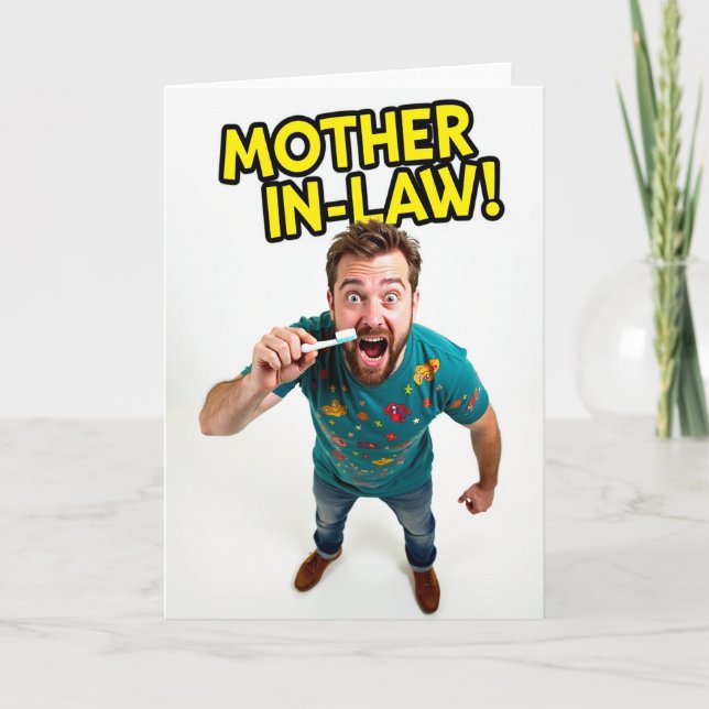 Carte pour la belle-mère avec une chemise sarcelle (Devant)