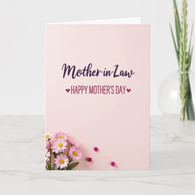 Carte pour la belle-mère rose pastel (Devant)
