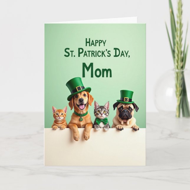 Carte pour la fête de la Saint-Patrick pour maman (Devant)