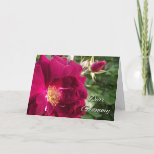 Carte Pour la fête des grands-parents Grammy Rose rouge