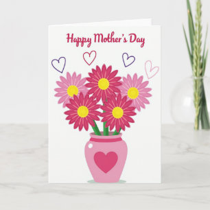 Carte pour la Fête des Mères à Fleurs à Points