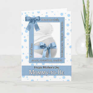 Carte pour la fête des mères Polkadot bleu