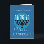 Carte Pour la fille Hanoukka Menorah sur le bleu foncé<br><div class="desc">C'est une belle carte que vous pouvez surprendre une fille merveilleuse avec une fois les vacances Hanoukka enfin arrivé. L'intérieur partage un des messages les plus sincères pour elle tandis que l'extérieur présente une Menorah.</div>