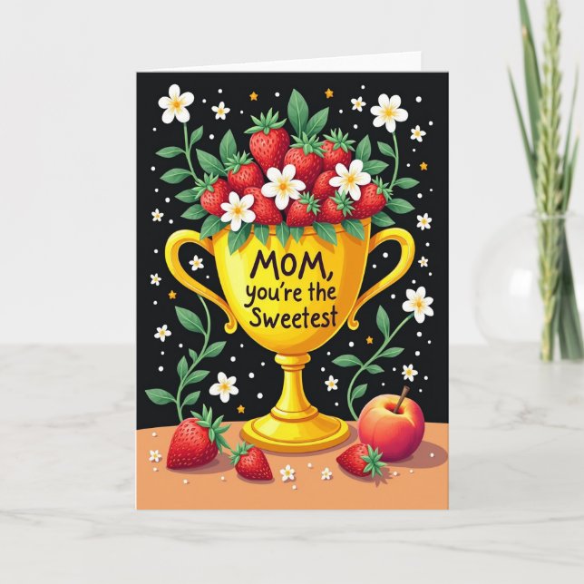 Carte pour la maman la plus douce avec des pois (Devant)