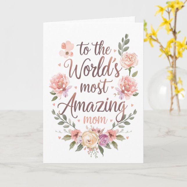 Carte Pour la maman la plus incroyable du monde Design f (Fleur jaune)