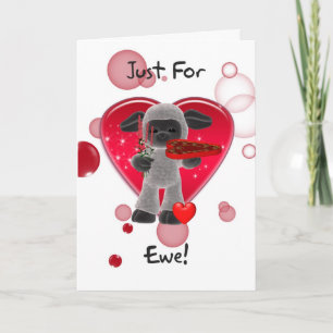 Carte pour la Saint-Valentin au mouton - Juste pou
